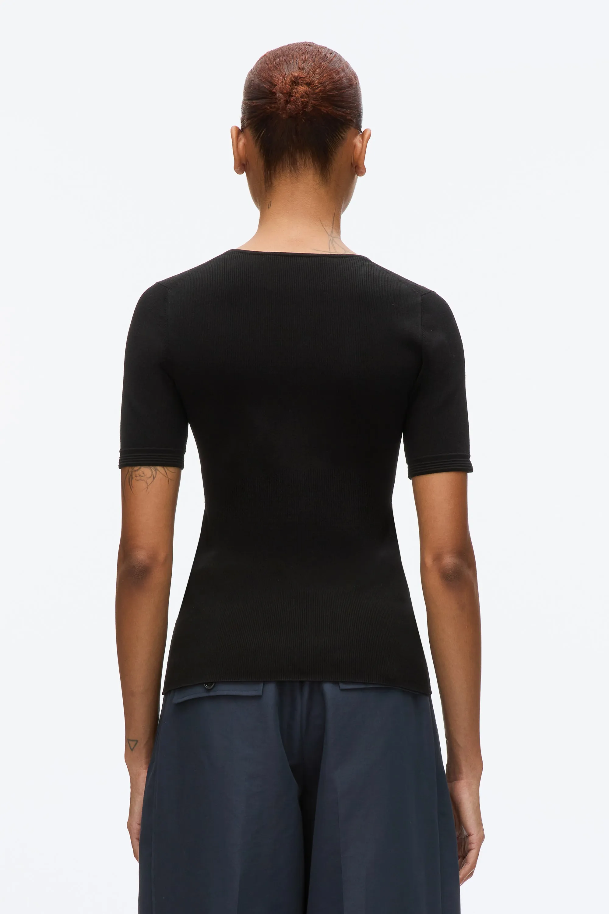 Compact Rib V-Neck Tee