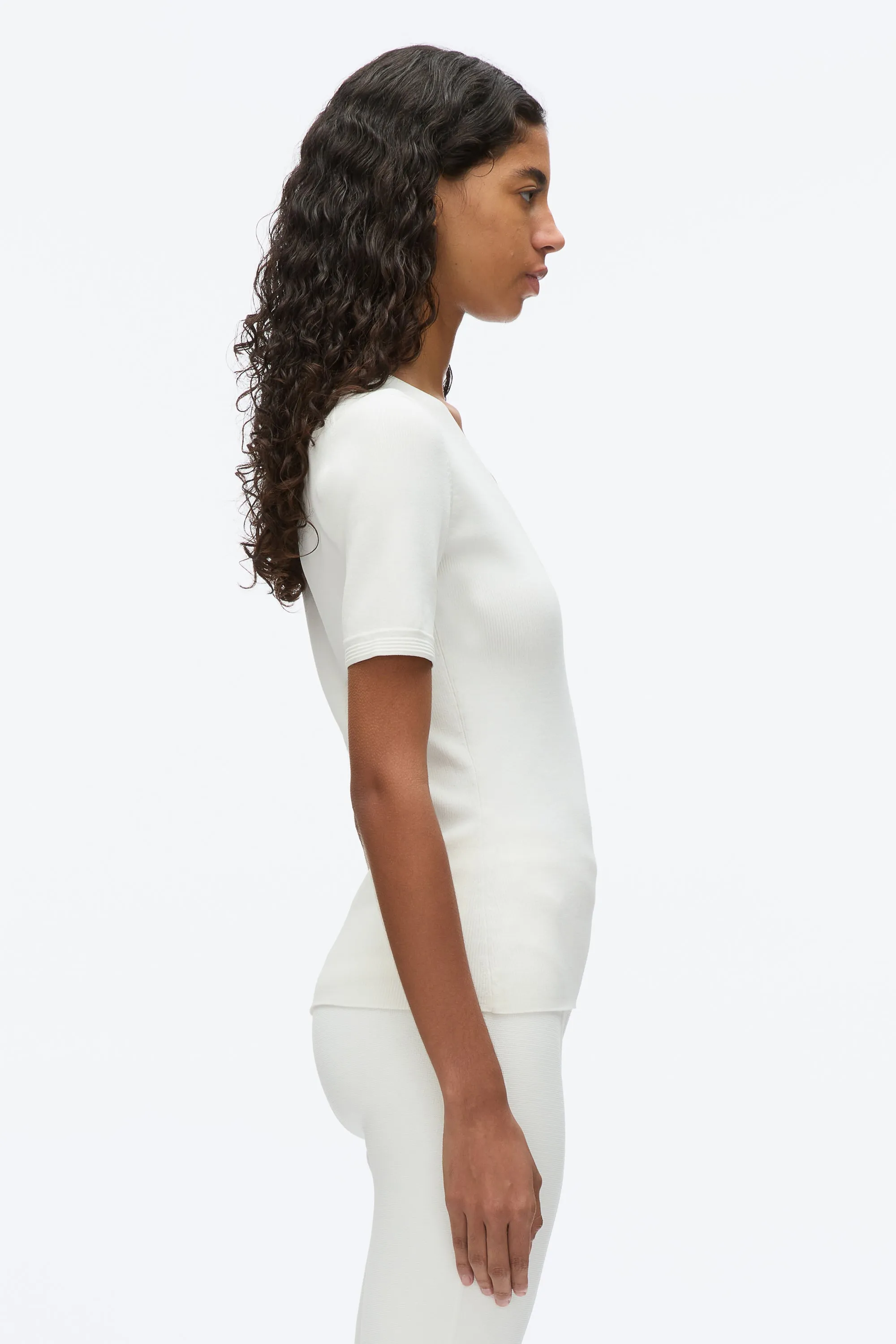 Compact Rib V-Neck Tee