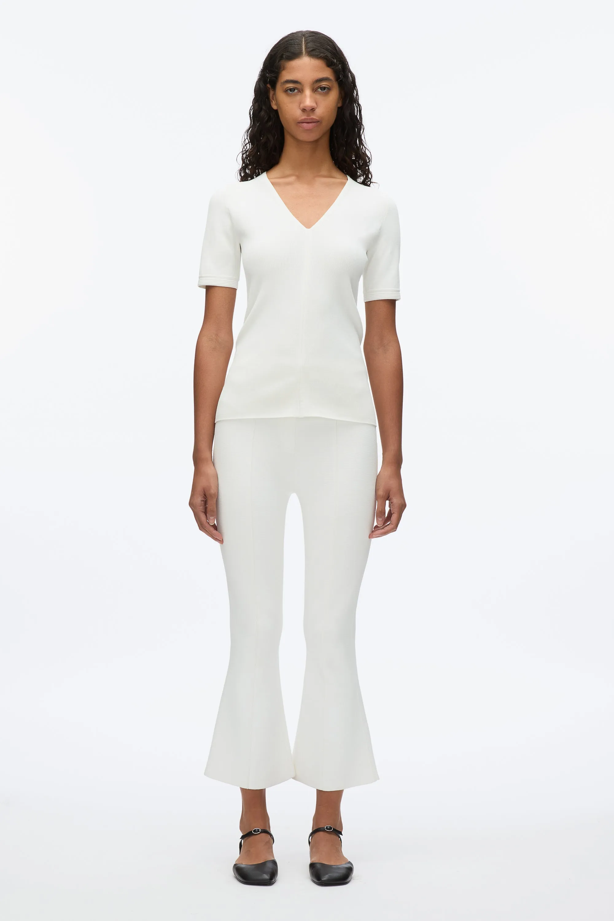 Compact Rib V-Neck Tee