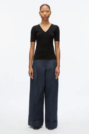 Compact Rib V-Neck Tee