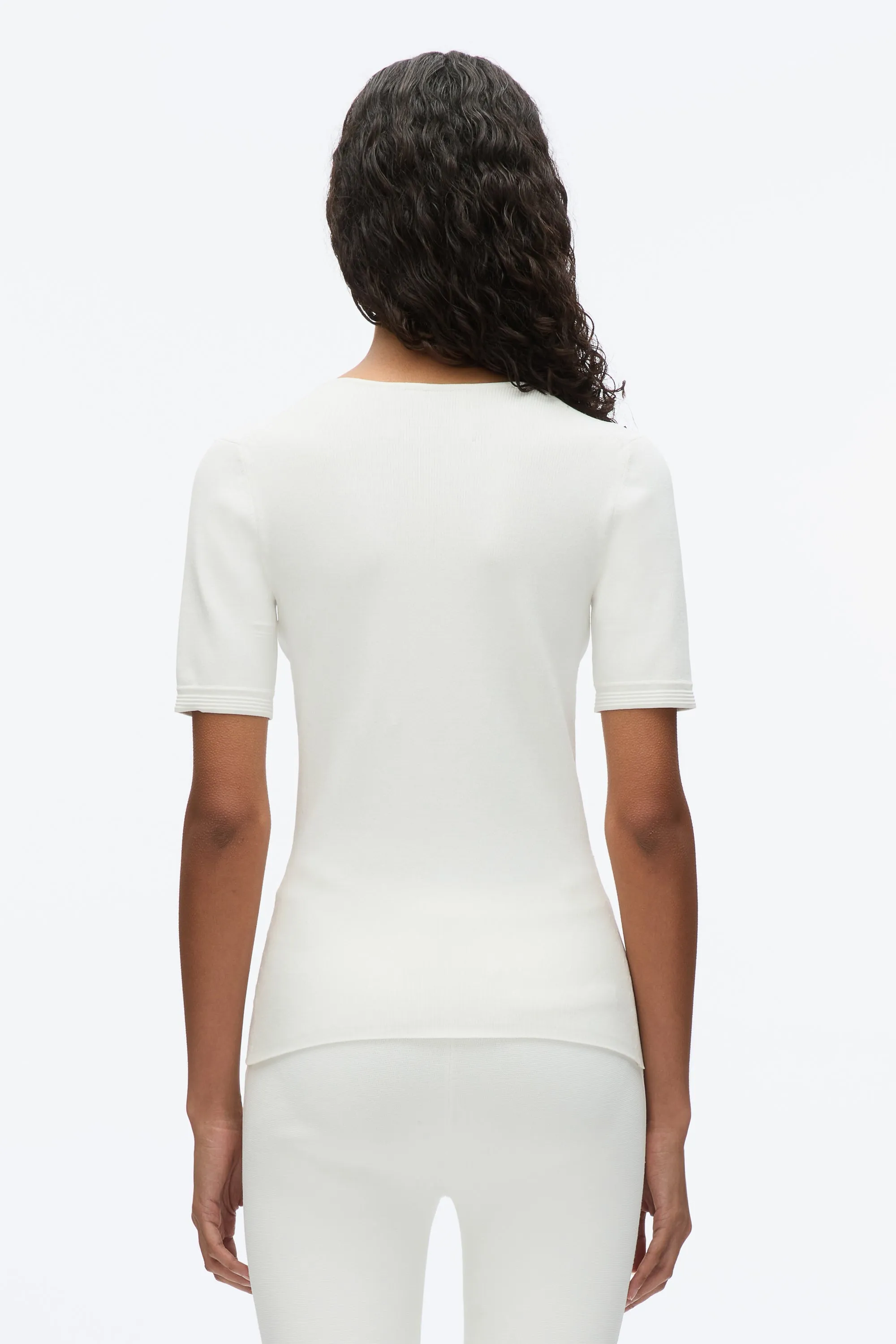 Compact Rib V-Neck Tee