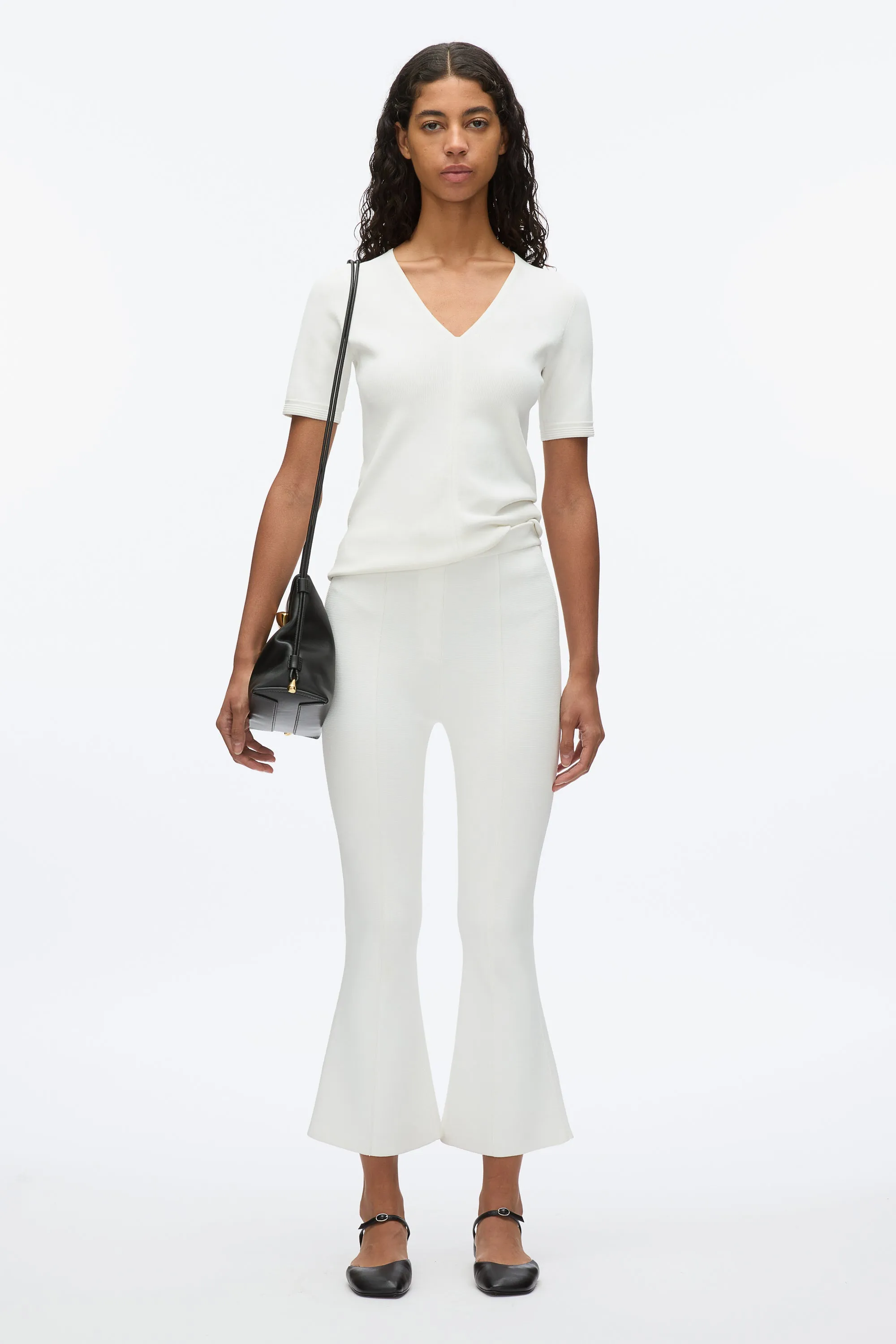 Compact Rib V-Neck Tee