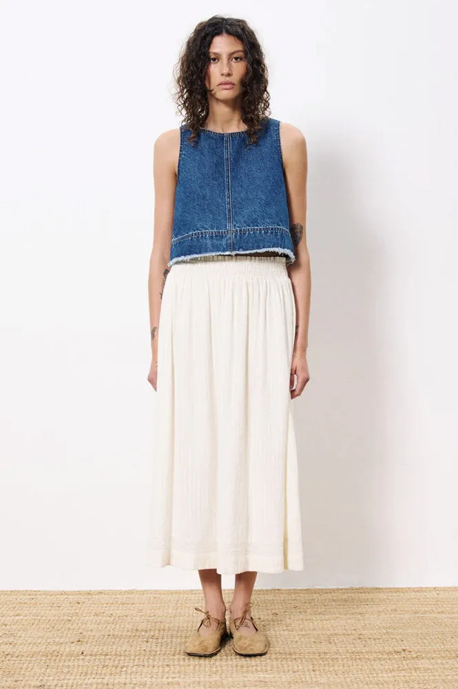 FRNCH Akane Cream Maxi Skirt