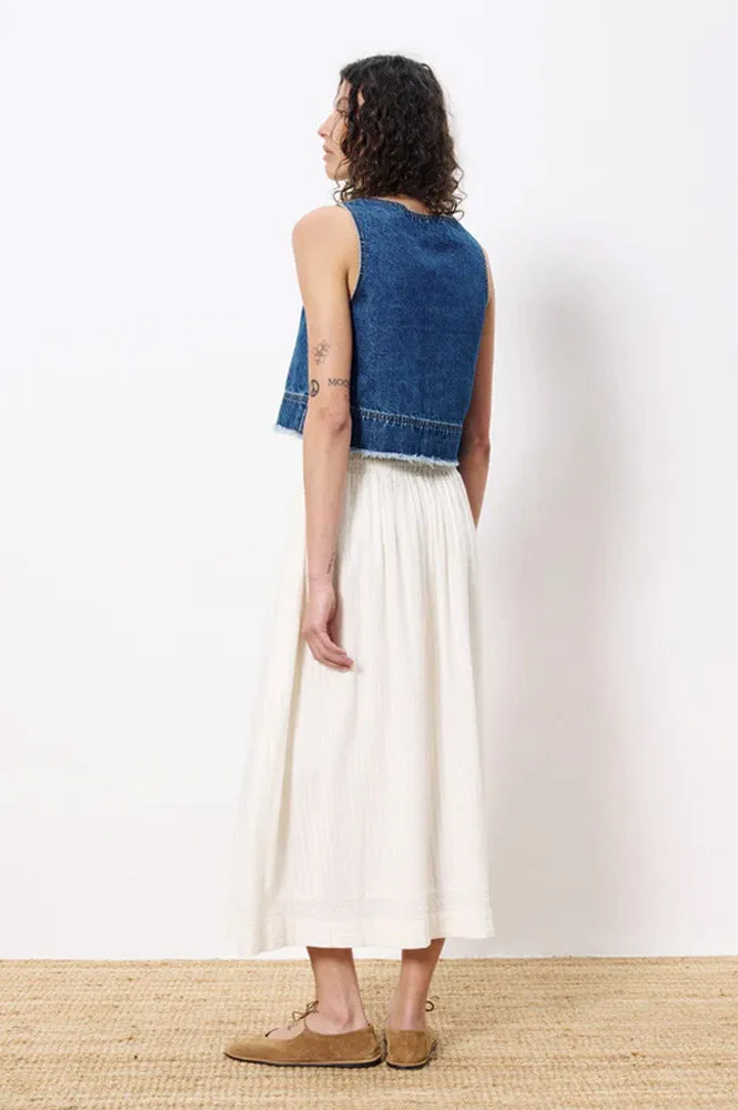 FRNCH Akane Cream Maxi Skirt