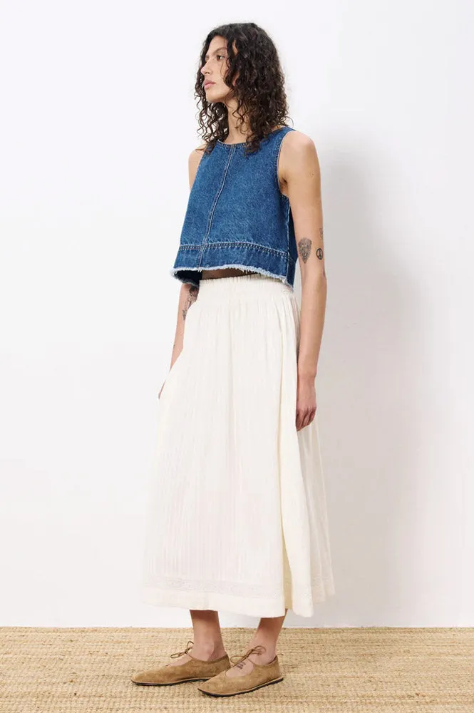 FRNCH Akane Cream Maxi Skirt