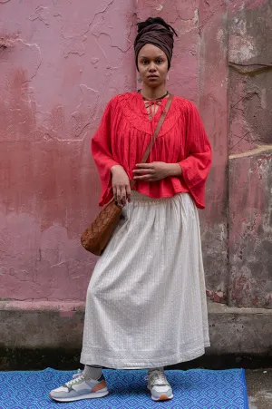 FRNCH Akane Cream Maxi Skirt