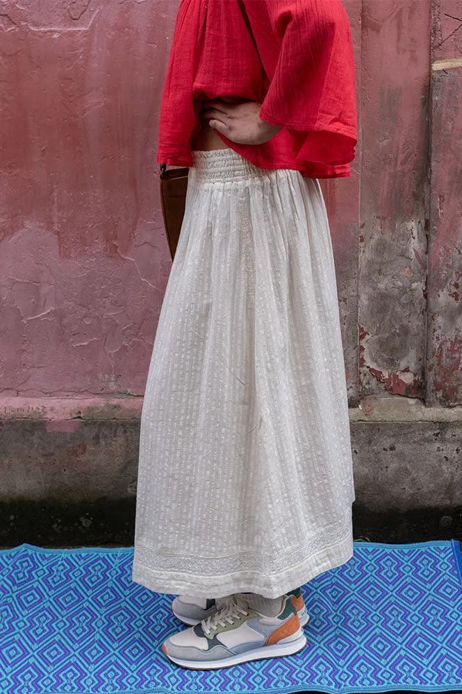 FRNCH Akane Cream Maxi Skirt