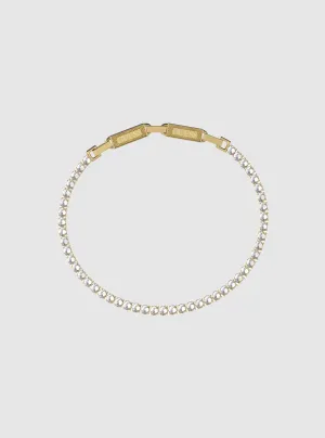 Gold Clear Logo Tennis Bracelet Guess