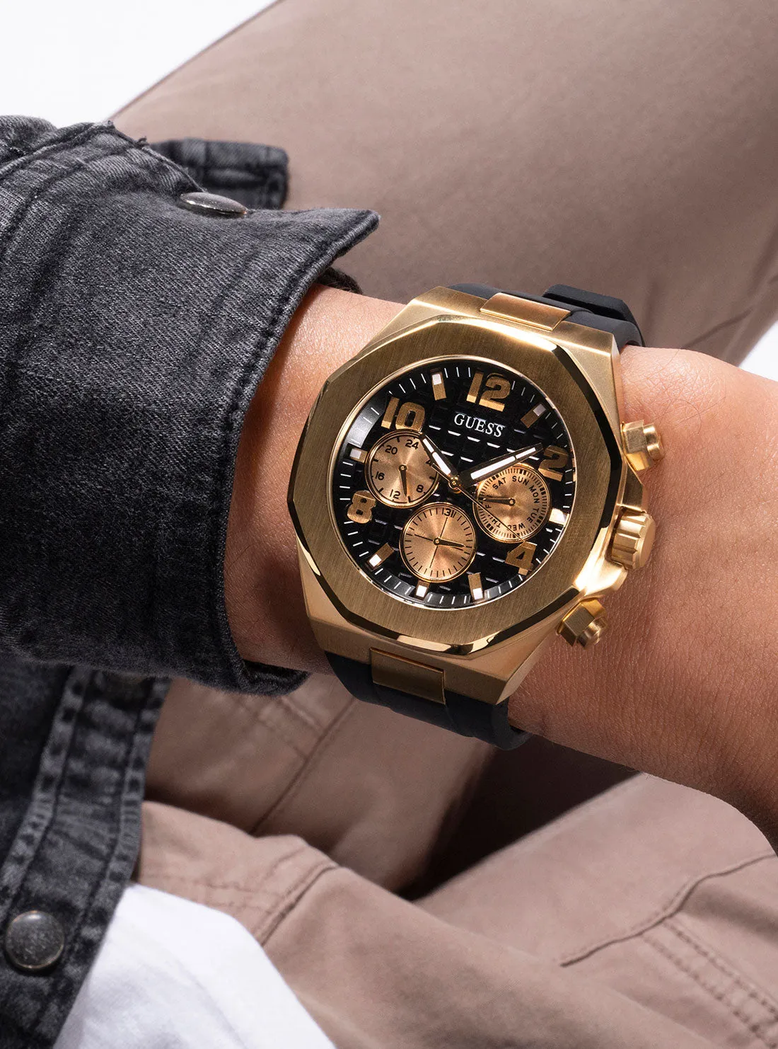 Gold Empire Silicone Watch Guess