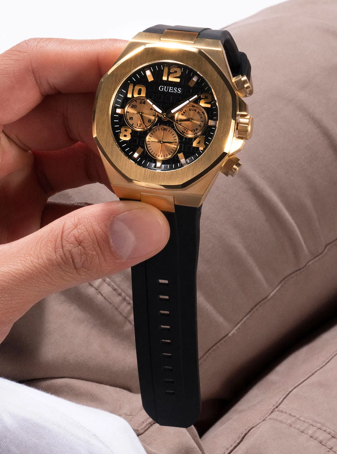 Gold Empire Silicone Watch Guess