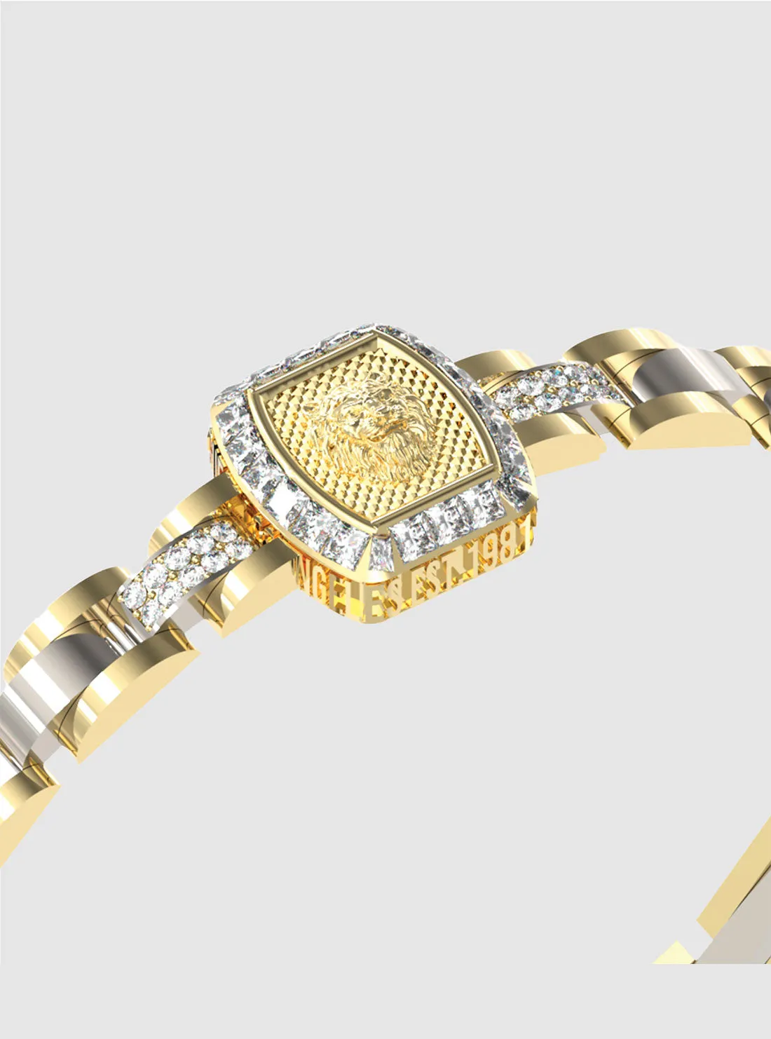 Gold Lion Crystal Bracelet Guess