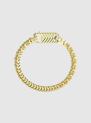Gold Pitstop Textured Hook Chain Bracelet Guess
