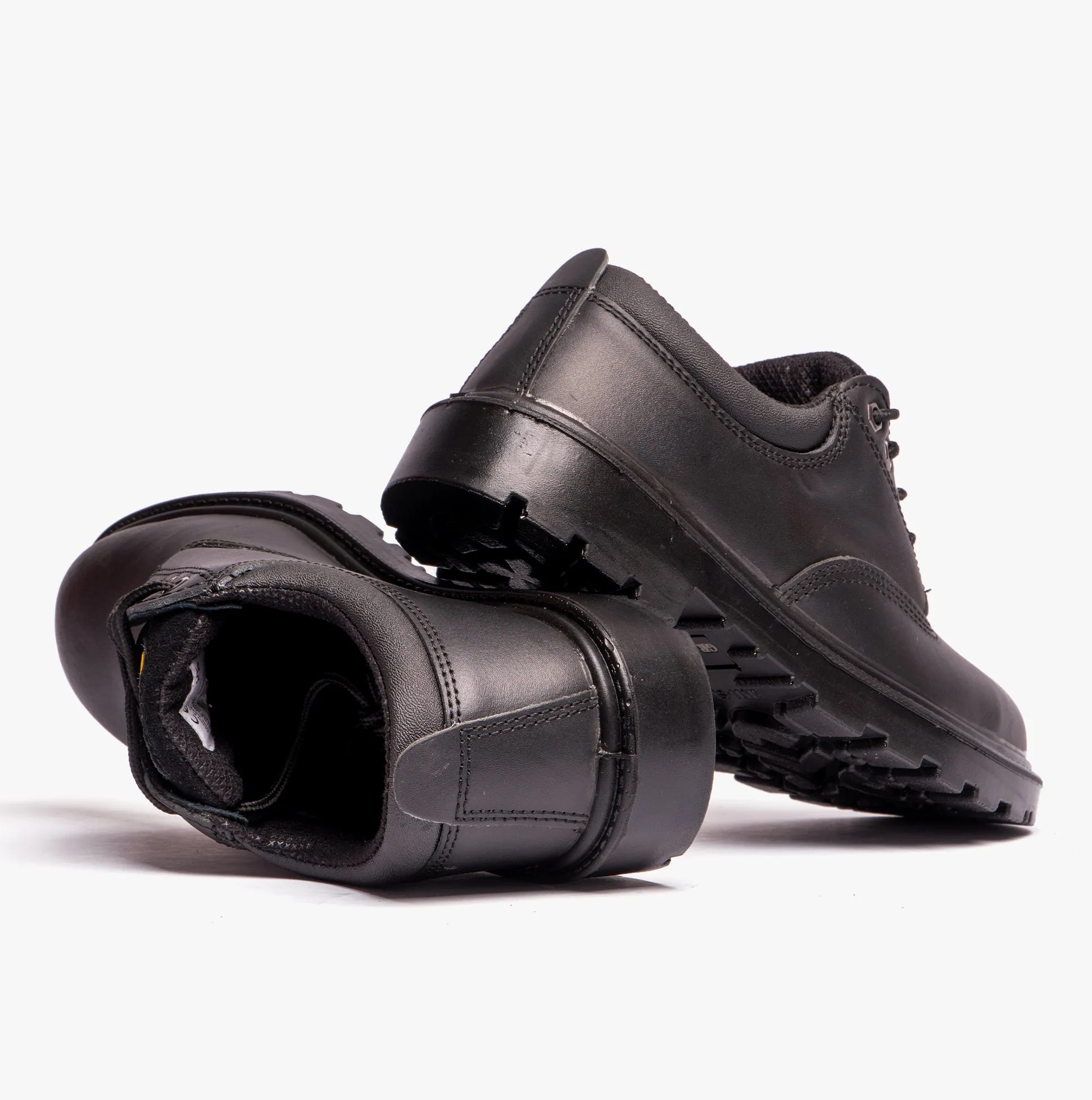 Grafters CONTRACTOR Unisex Leather Safety Shoes Black