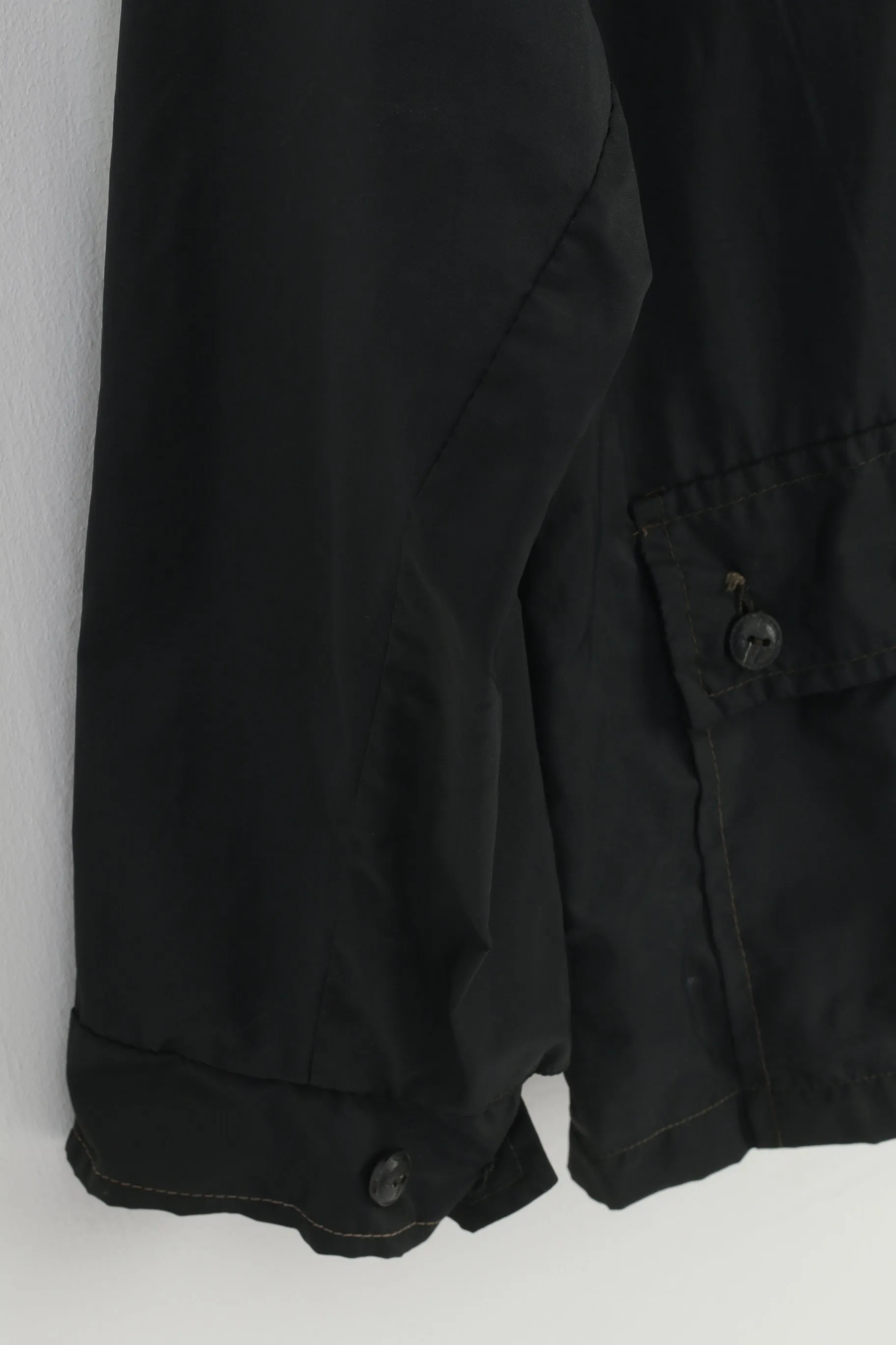 Handic Men XL Jacket Black Sportswear Full Zipper Nylon Vintage  Collar Pockets Top