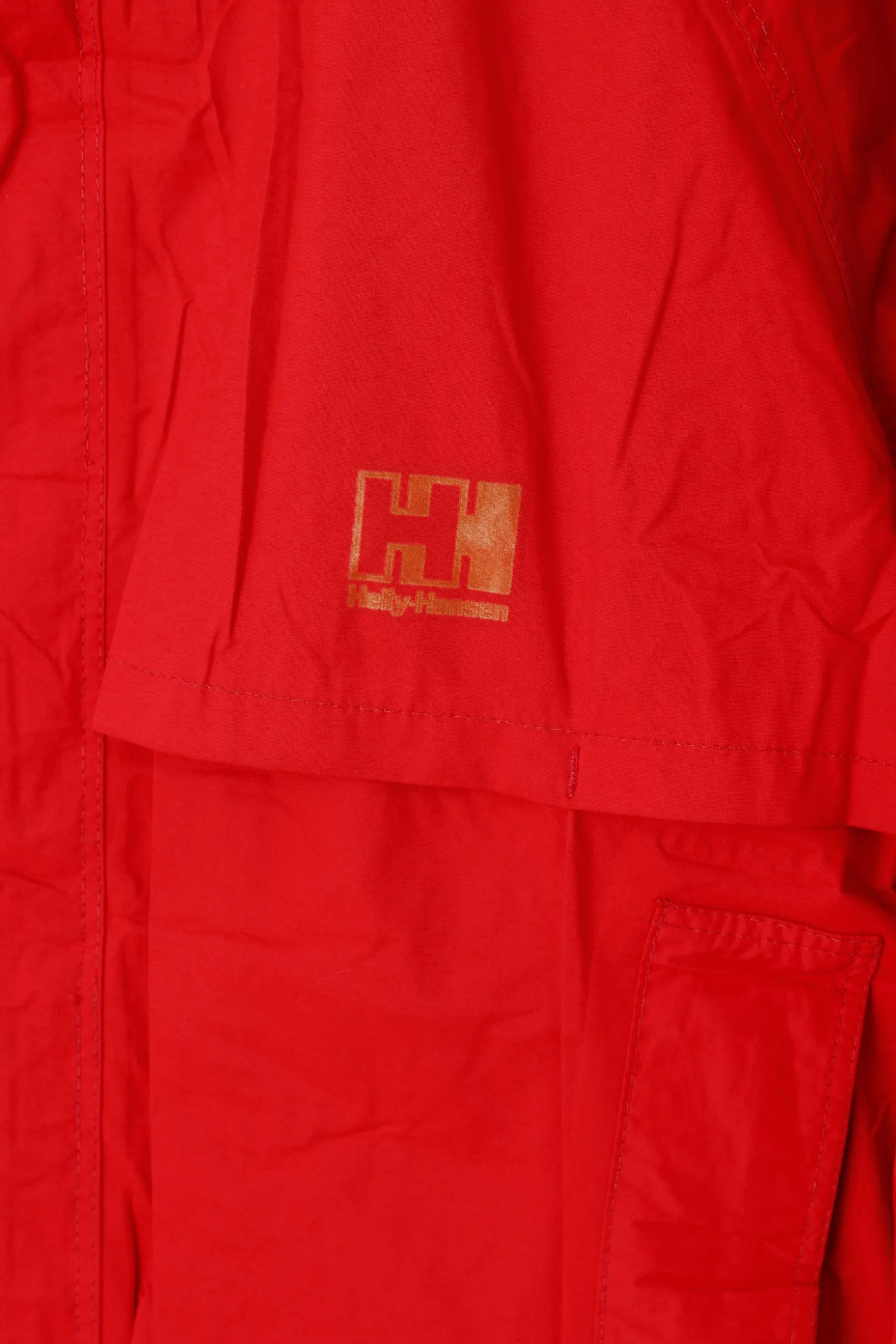 Helly Hansen Men S Jacket Red Vintage Lightweight Full Zipper Hooded Outdoor Unisex Top