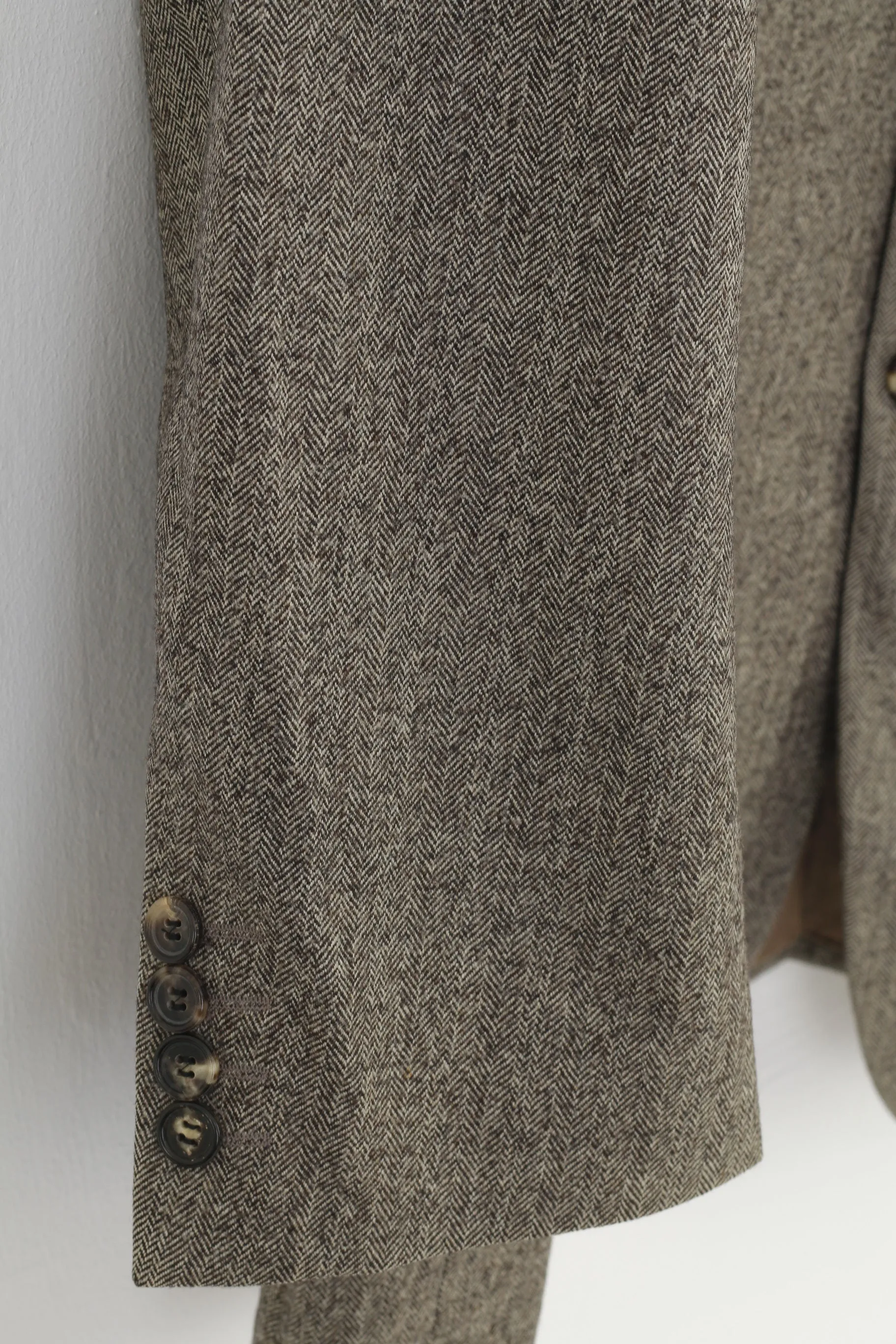 Hugo Boss Men 102 40 Blazer Vintage Brown Wool Loro Piana Classic Breasted Vintage Jacket