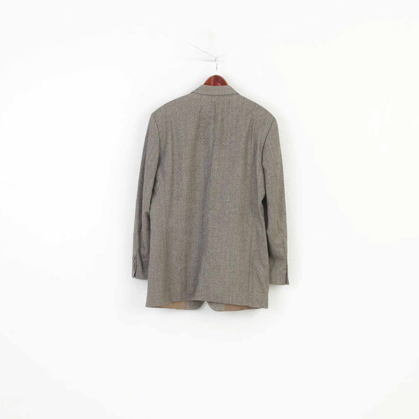 Hugo Boss Men 102 40 Blazer Vintage Brown Wool Loro Piana Classic Breasted Vintage Jacket