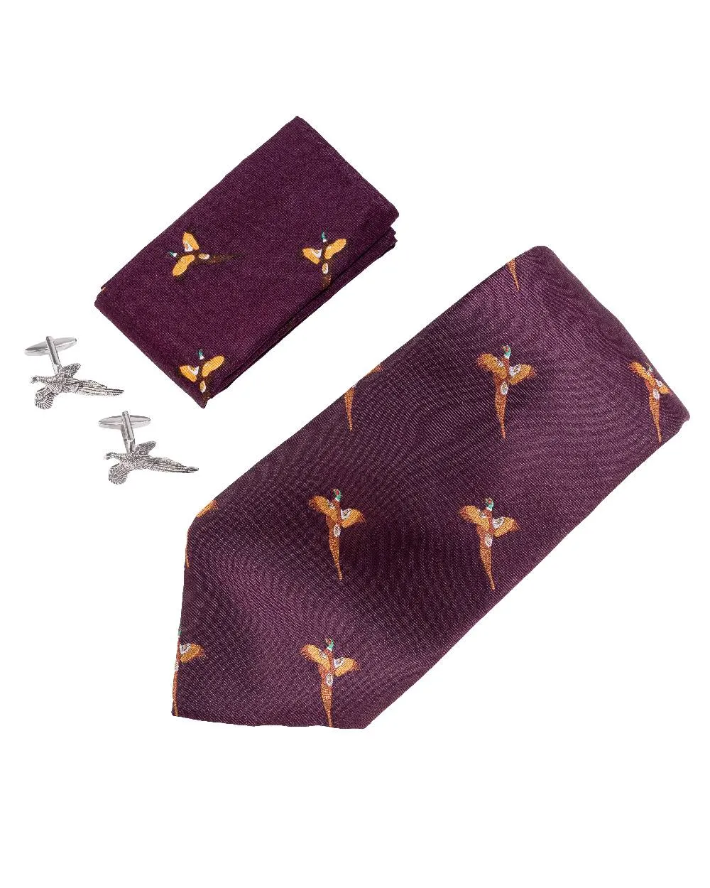 Jack Pyke Tie, Hanky and Cufflinks Gift Set Pheasant