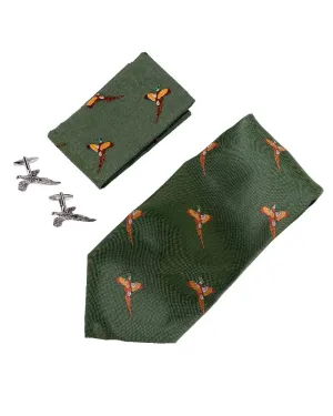 Jack Pyke Tie, Hanky and Cufflinks Gift Set Pheasant