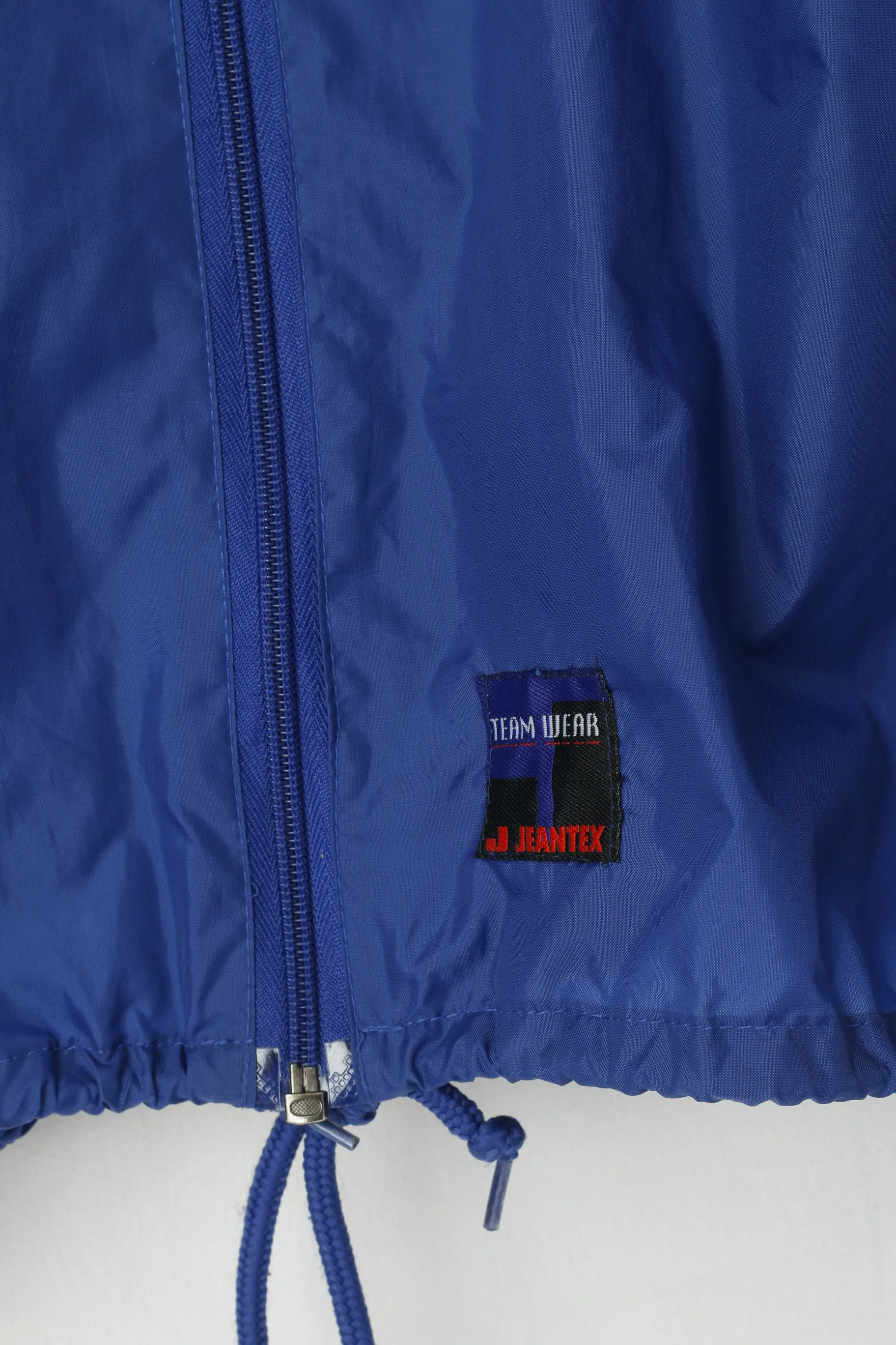 Jeantex Team Wear Men L Jacket Navy Nylon Waterproof Roskilde Hidden Hood Top