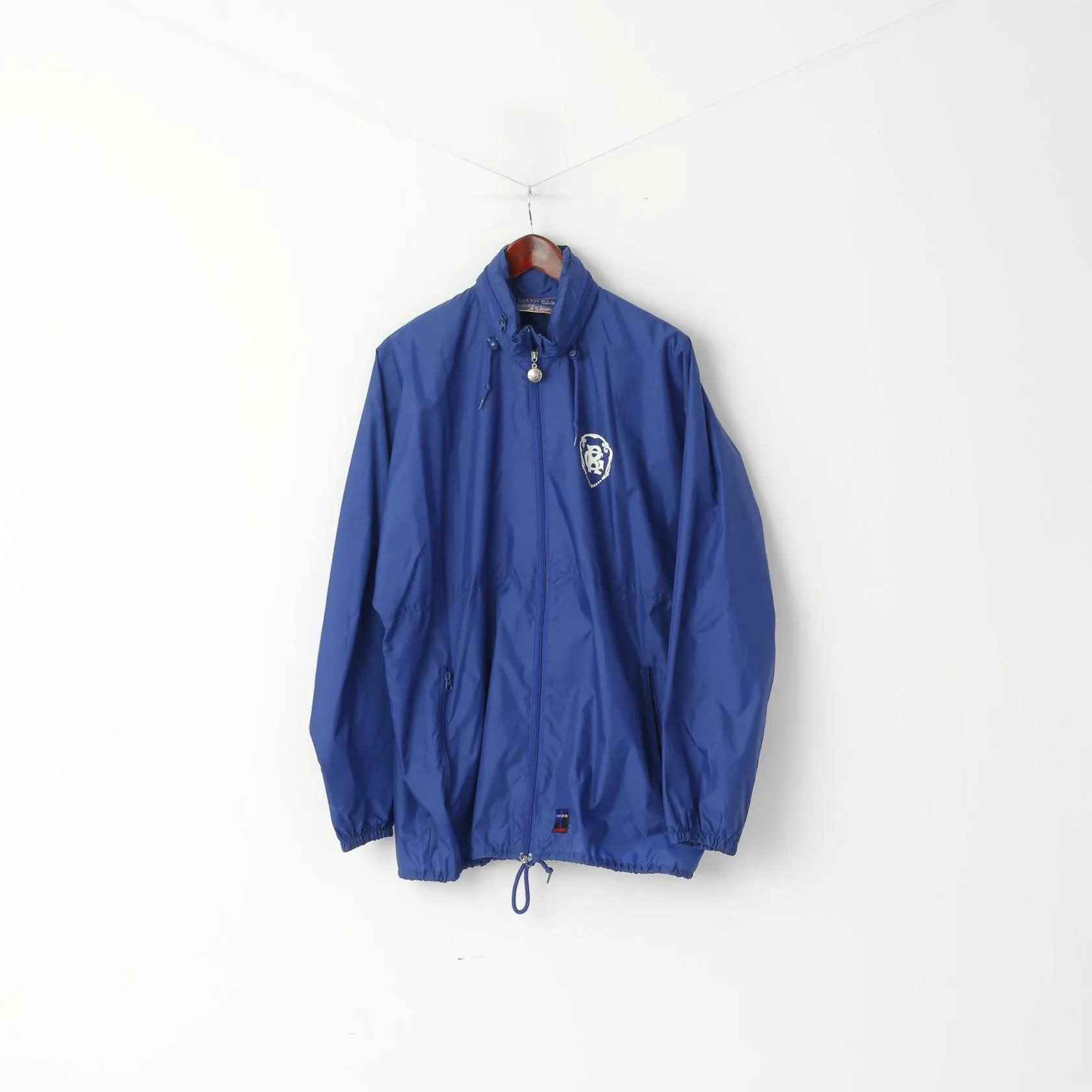 Jeantex Team Wear Men L Jacket Navy Nylon Waterproof Roskilde Hidden Hood Top