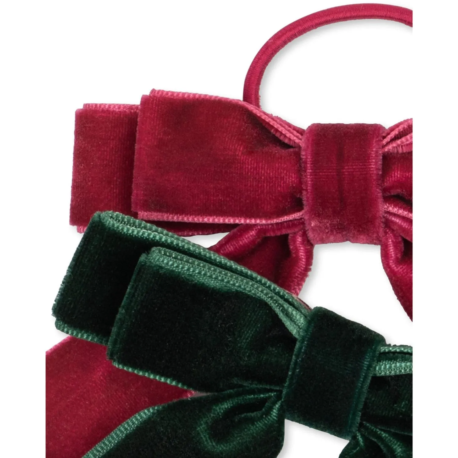 Konges Sljd Green/Sangria 2 Pack Velvet Double Bow Elastic