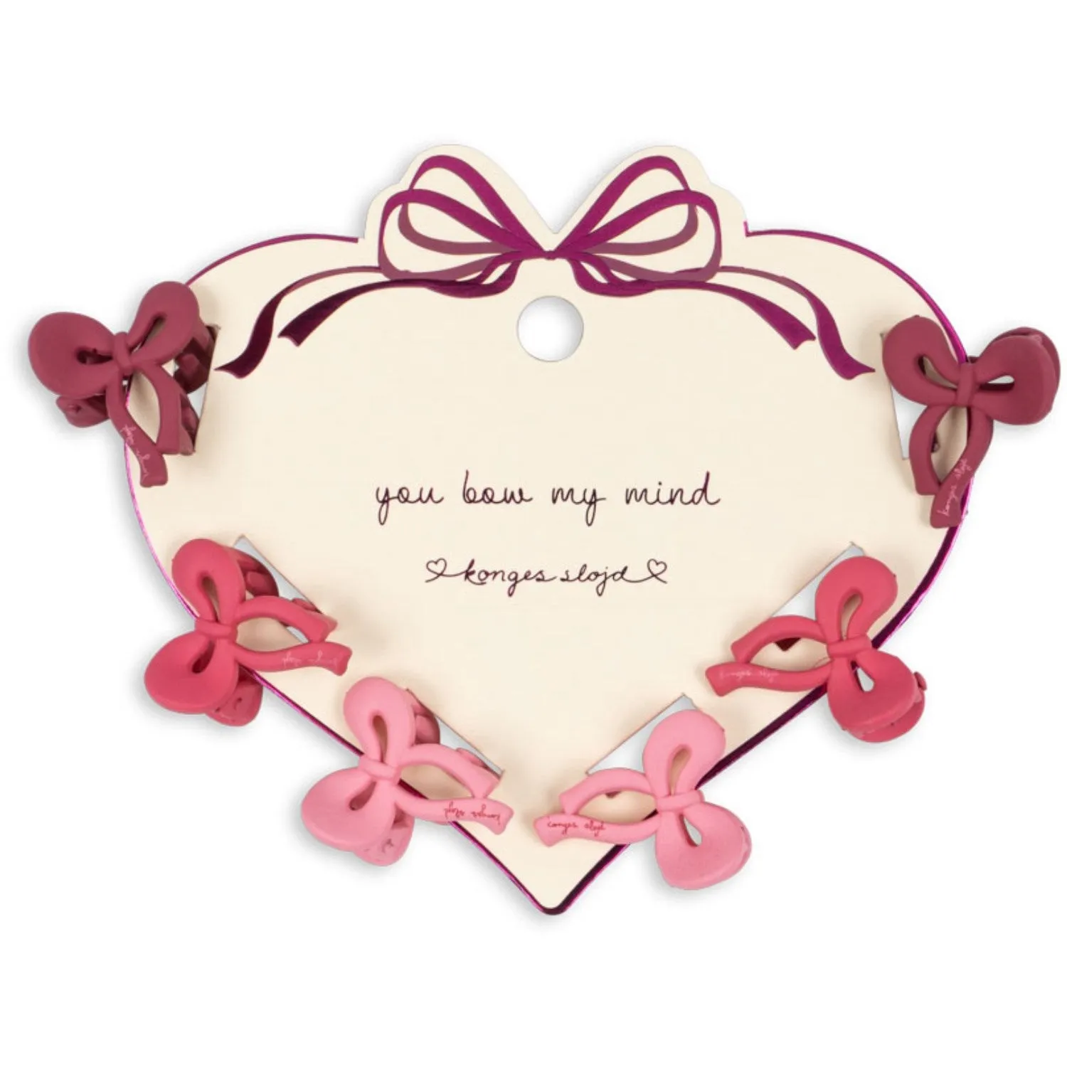 Konges Sljd Pink Mix 6 Pack Mini Bow Hair Clip