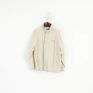 Le Frog Casual Men XXL Jacket Beige Lightweight Harrington Full Zip Classic Top