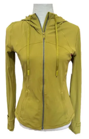 Lululemon Serpentine Yellow Define Hooded Jacket Nulu Size 8 MSP$128