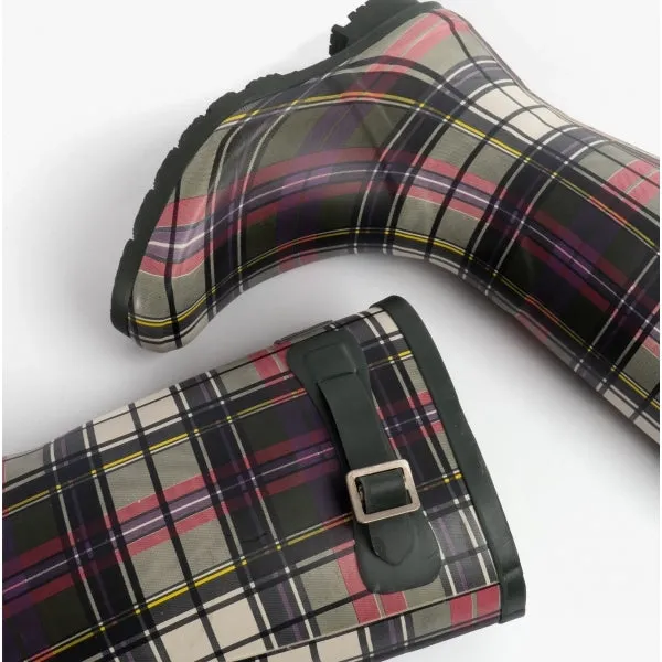 Lunar TARTAN Womens Rubber Wellingtons Green