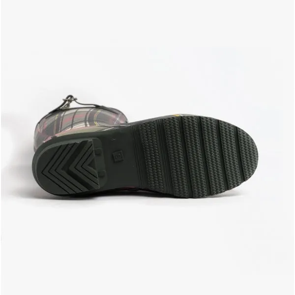 Lunar TARTAN Womens Rubber Wellingtons Green