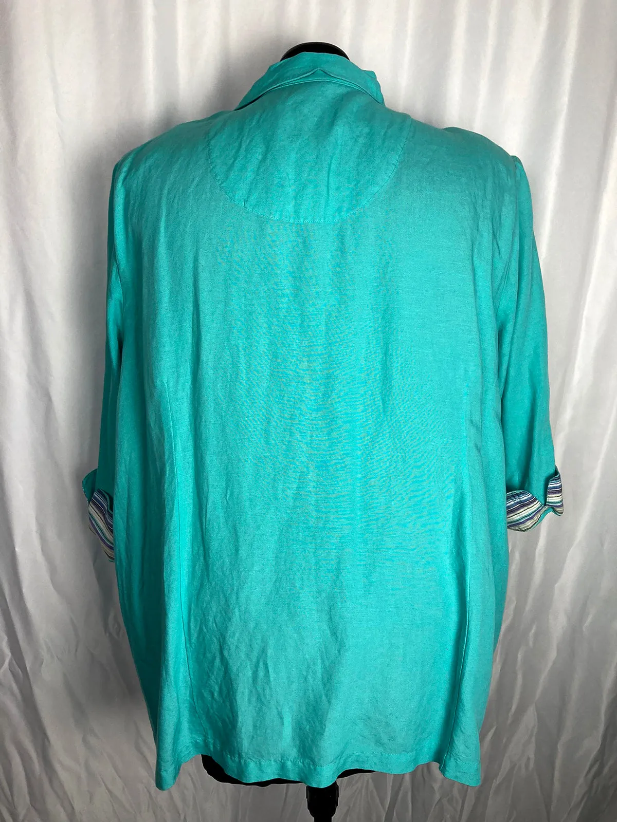 Maggie Barnes Size 3X Turquoise Shirt Jacket NWT