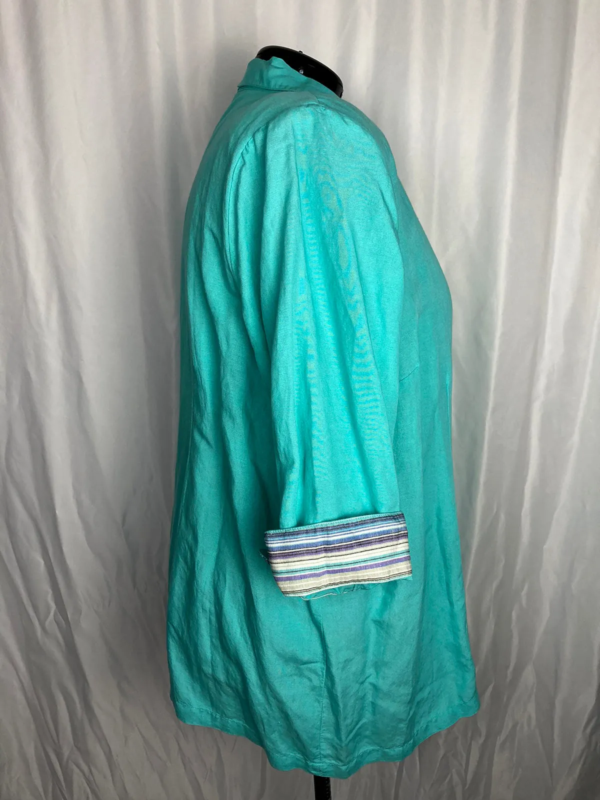 Maggie Barnes Size 3X Turquoise Shirt Jacket NWT