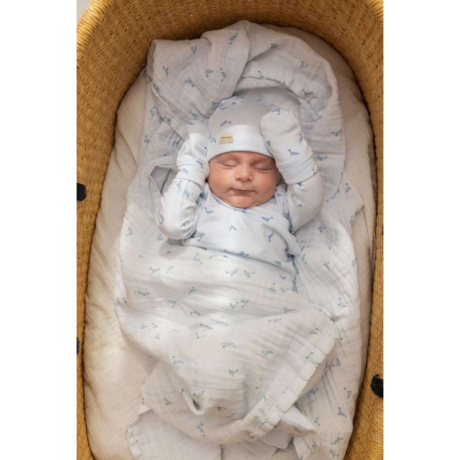 MarMar New Born Modal Smooth Print Dolphin Gloves