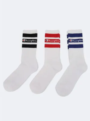 Men's 3 Pair Pack Brand Logo Printed,White