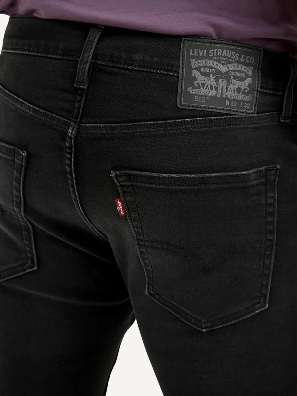 Men's 512 Black Slim Tapered Fit Mid Rise Jeans LEVI'S