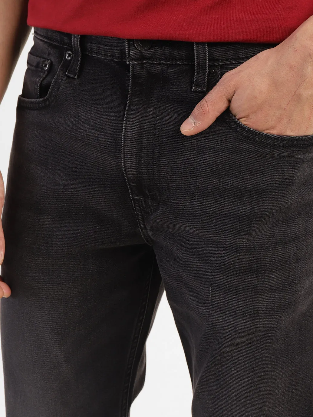 Men's 512 Black Slim Tapered Fit Mid Rise Jeans LEVI'S