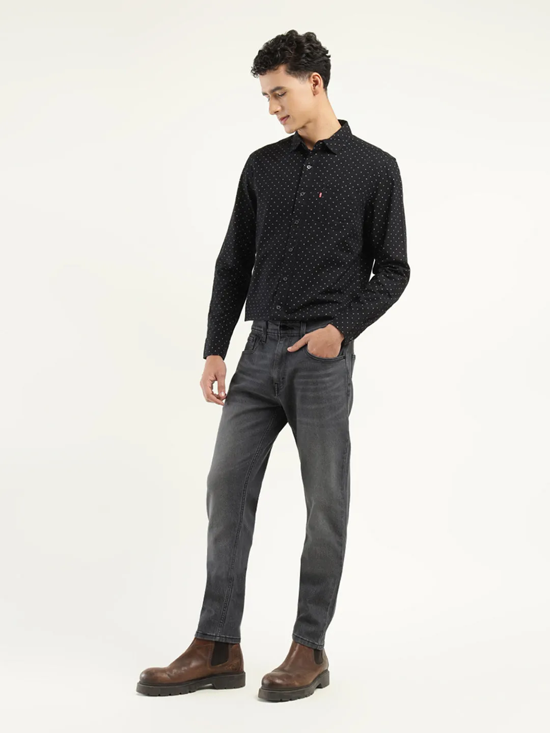 Men's 512 Black Slim Tapered Fit Mid Rise Jeans LEVI'S