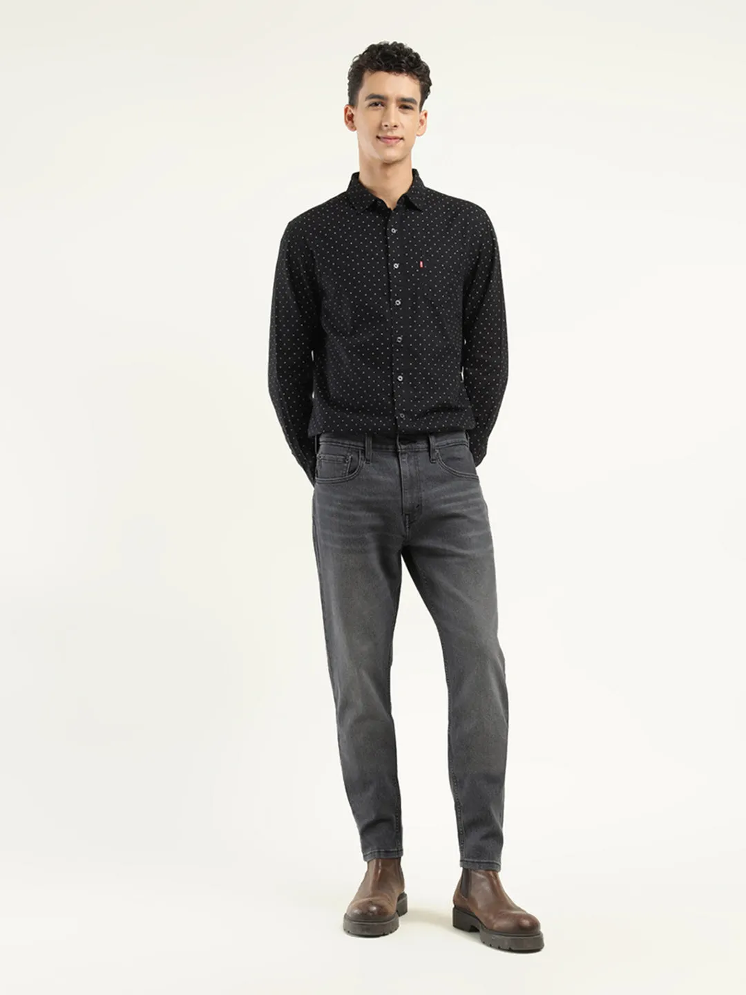 Men's 512 Black Slim Tapered Fit Mid Rise Jeans LEVI'S