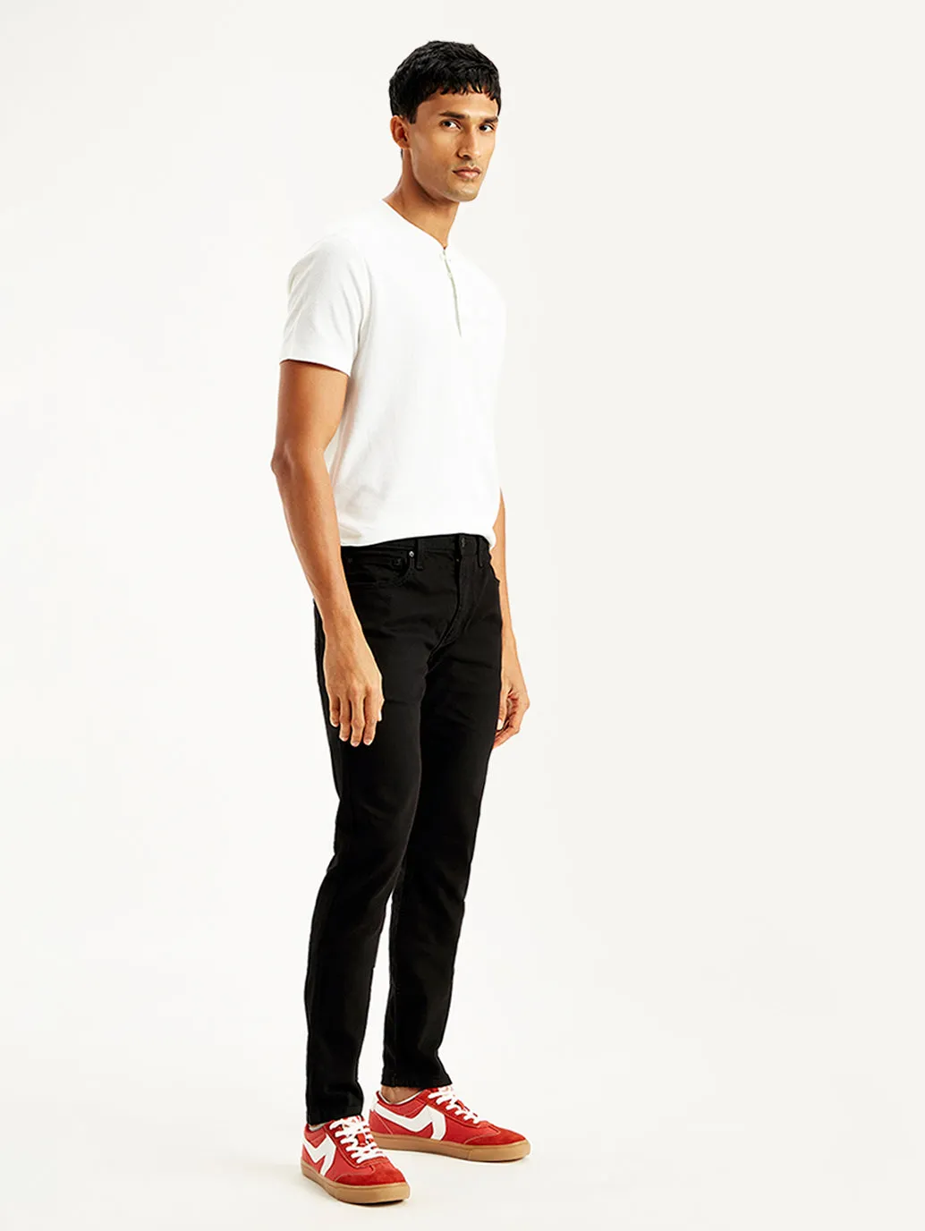 Men's 512 Black Slim Tapered Fit Mid Rise Jeans LEVI'S