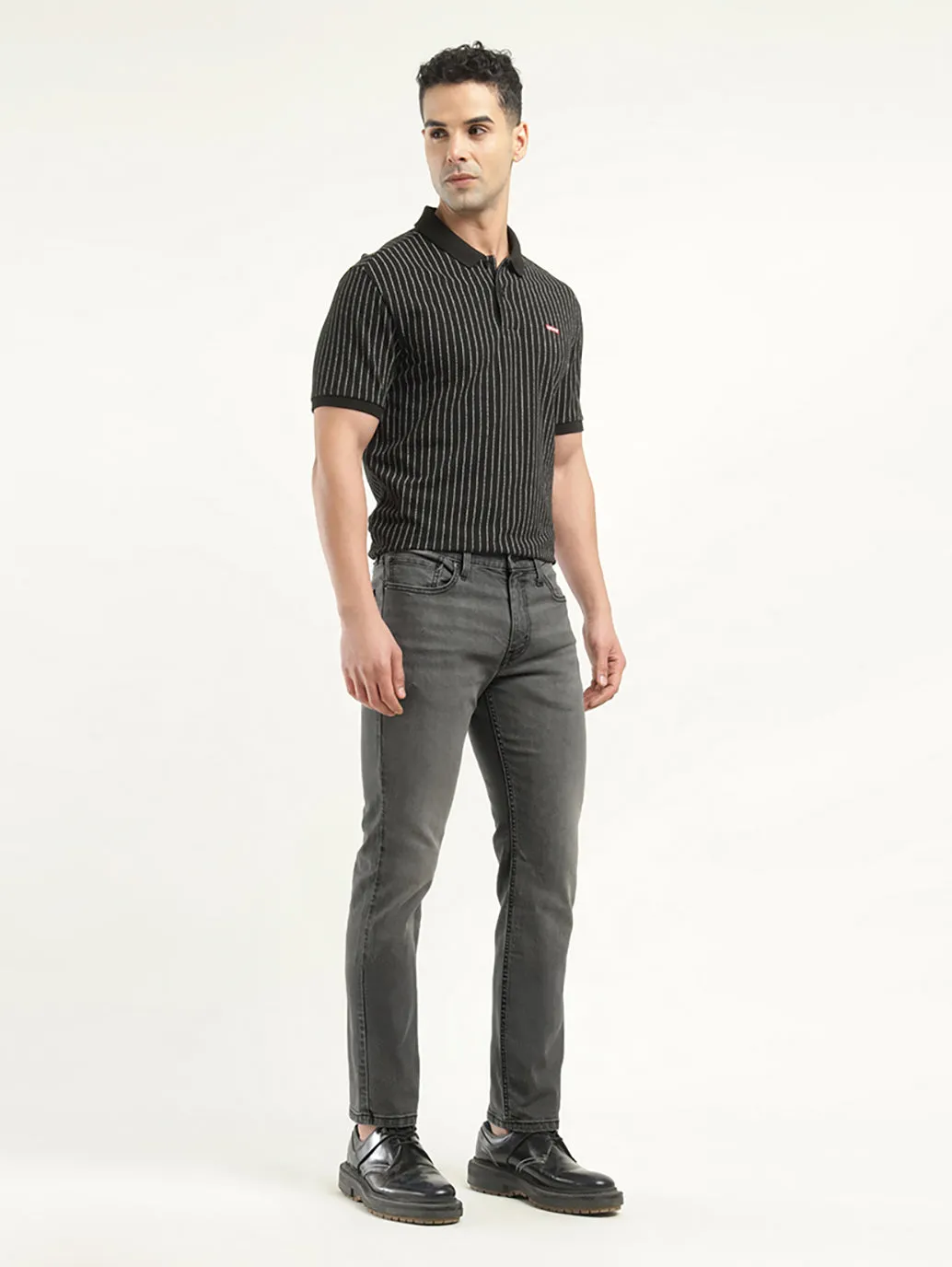 Men's 512 Black Slim Tapered Fit Mid Rise Jeans LEVI'S