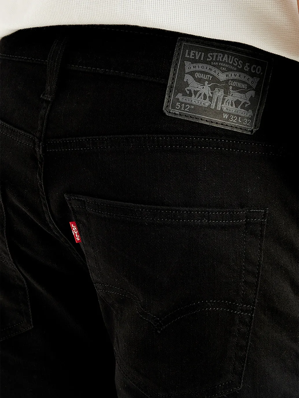Men's 512 Black Slim Tapered Fit Mid Rise Jeans LEVI'S