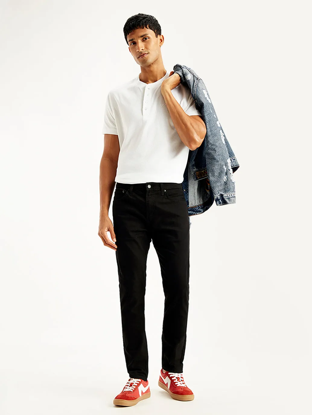 Men's 512 Black Slim Tapered Fit Mid Rise Jeans LEVI'S