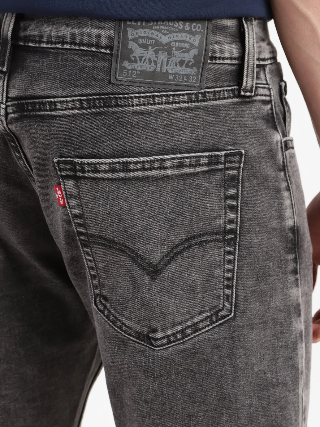 Men's 512 Black Slim Tapered Fit Mid Rise Jeans LEVI'S