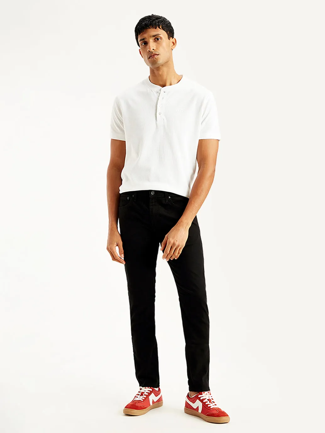 Men's 512 Black Slim Tapered Fit Mid Rise Jeans LEVI'S