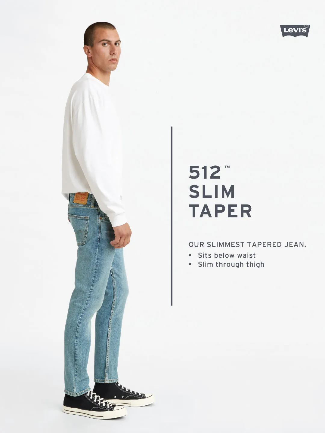 Men's 512 Blue Slim Tapered Fit Mid Rise Jeans LEVI'S