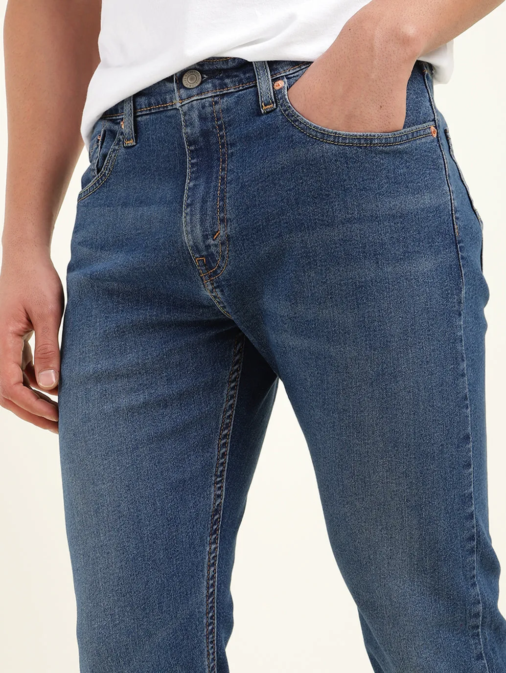 Men's 512 Blue Slim Tapered Fit Mid Rise Jeans LEVI'S