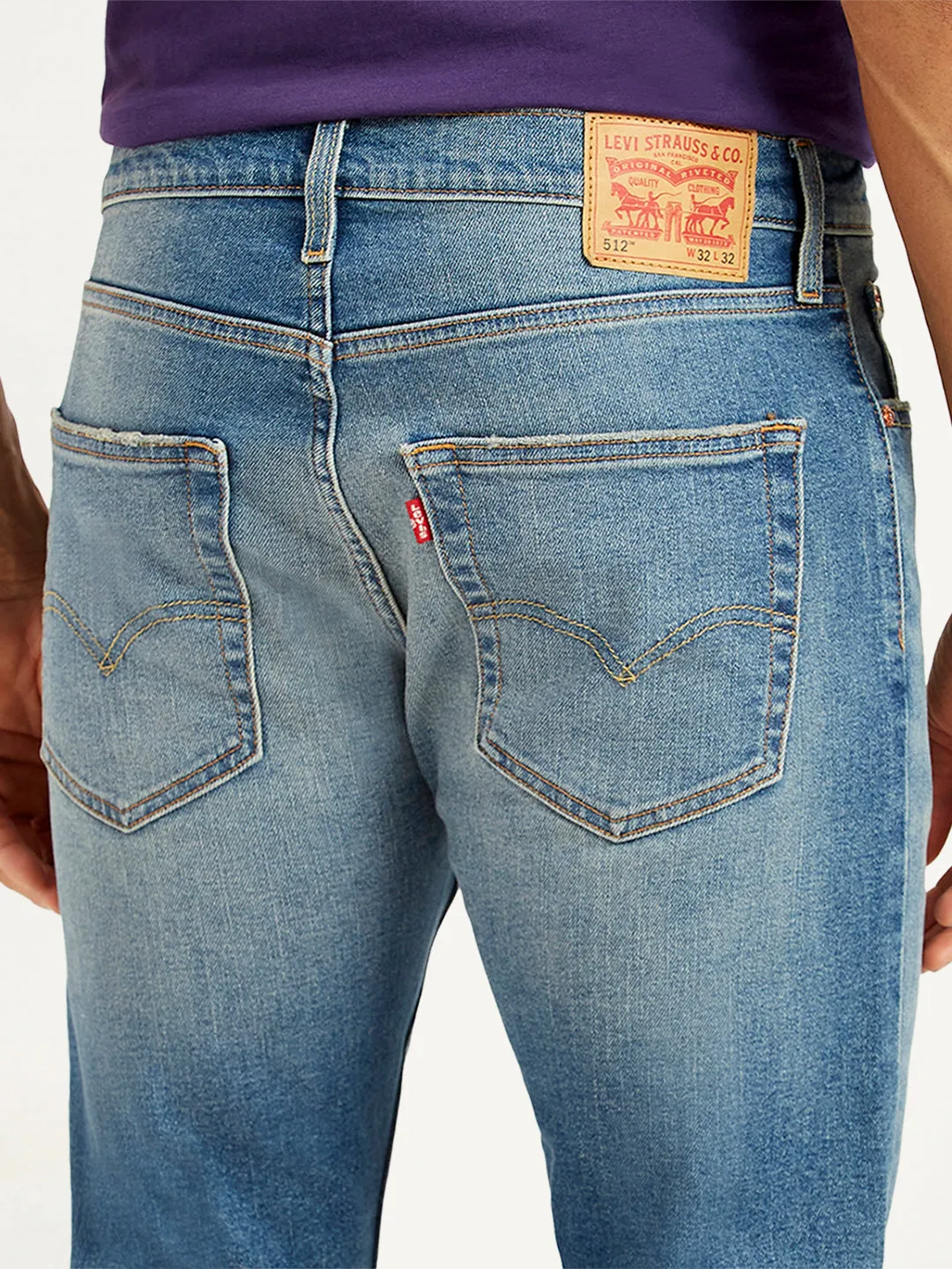 Men's 512 Blue Slim Tapered Fit Mid Rise Jeans LEVI'S
