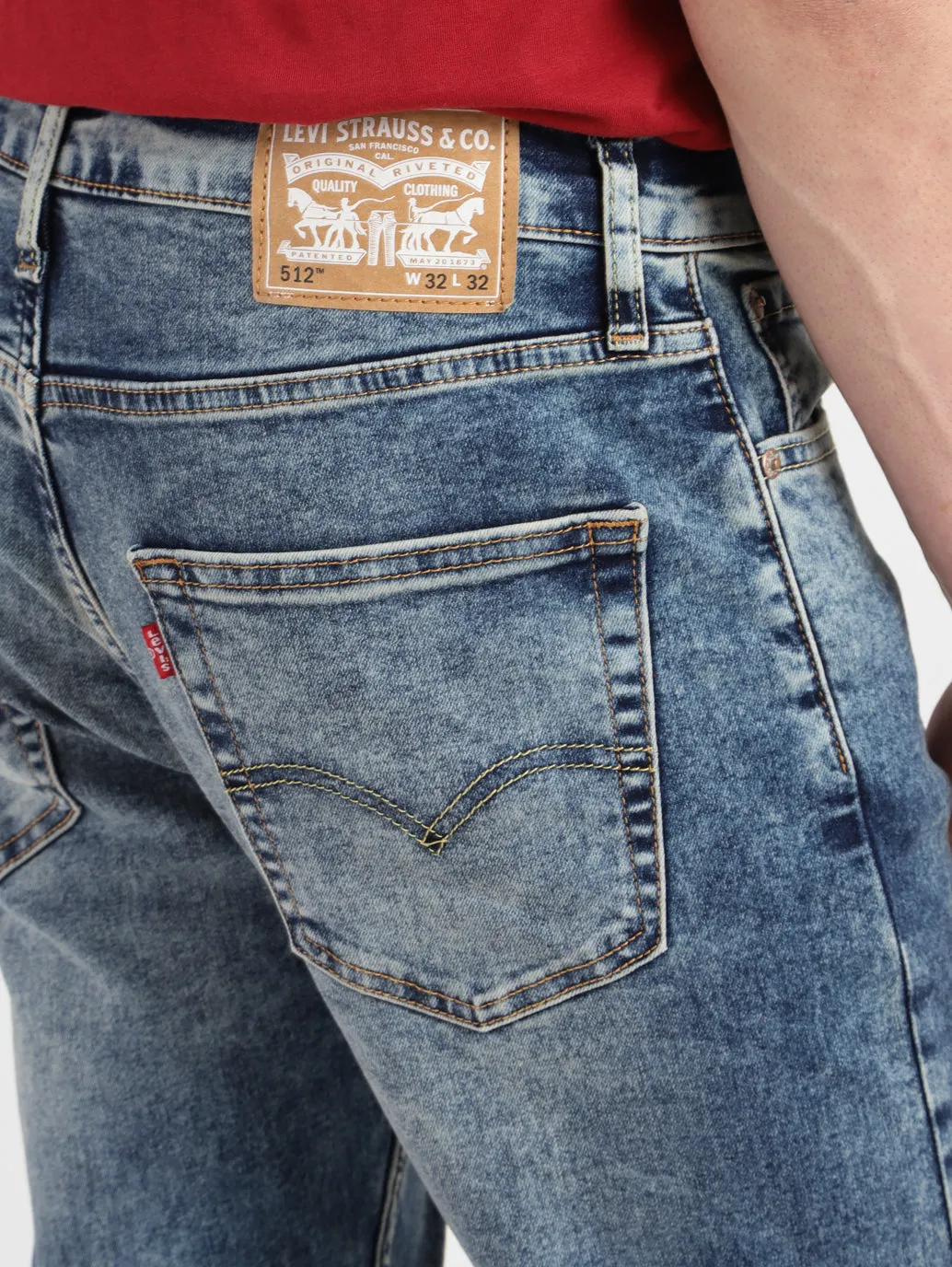 Men's 512 Blue Slim Tapered Fit Mid Rise Jeans LEVI'S