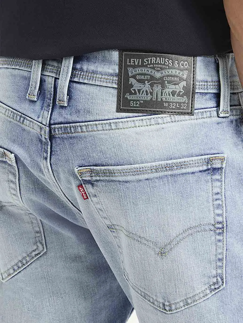 Men's 512 Blue Slim Tapered Fit Mid Rise Jeans LEVI'S